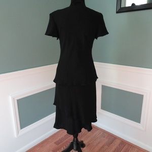 Black Dressy layered Shirt and Matching Skirt